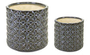 Melrose Geometric Pattern Ceramic Pot Set of 2 Planter