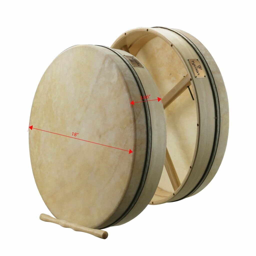 Tycoon 18” Tunable Frame Drum w/ Wooden Tipper - TBTFD-18