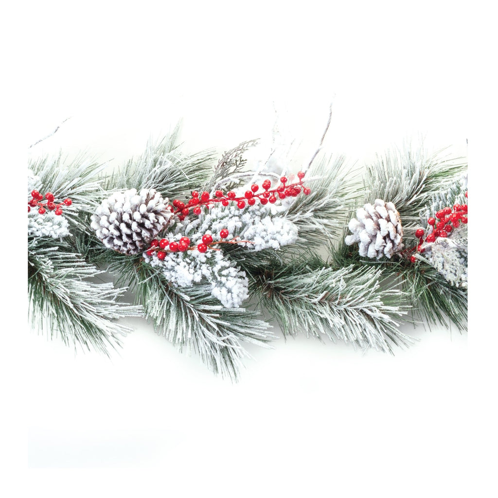 Pine Cone Berry Twig Garland (Set Of 2) 5'L Plastic