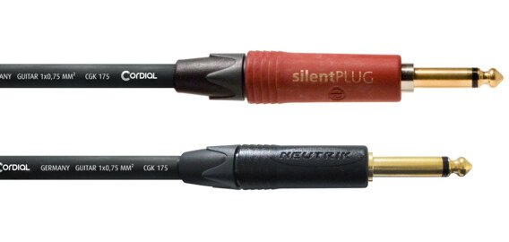 Cordial 10 Foot 1/4″ to 1/4″ Straight Silent Instrument Cable - CSI3PP-SILENT