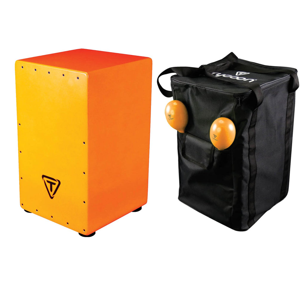 Tycoon Bold Series Cajon Pack - Orange w/ Bag & Maracas - TKBSC-29