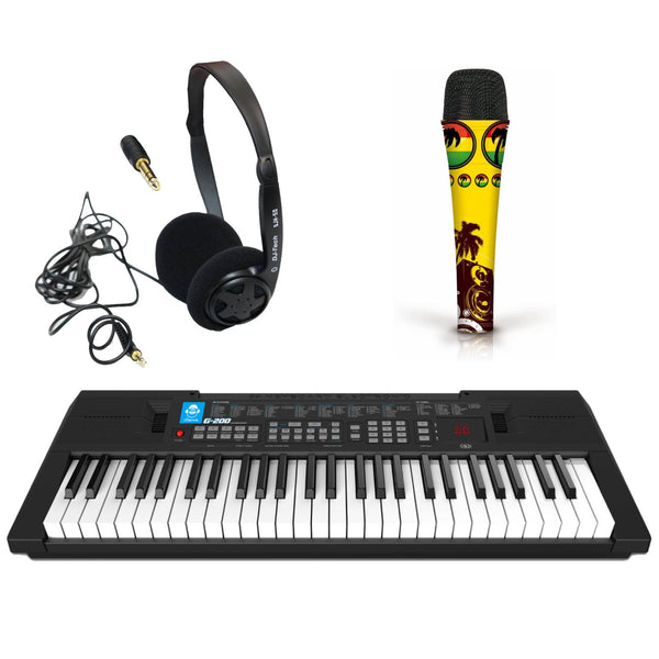 Portable 54 Full Size Key Electronic Keyboard Free Mic and Headphones