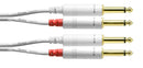 Cordial 20' Unbalanced Twin Cable - 1/4" Mono to 1/4" Mono - White - CFU6PP-SNOW