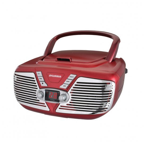 Sylvania Retro Portable CD Radio Boombox SRCD211-RED