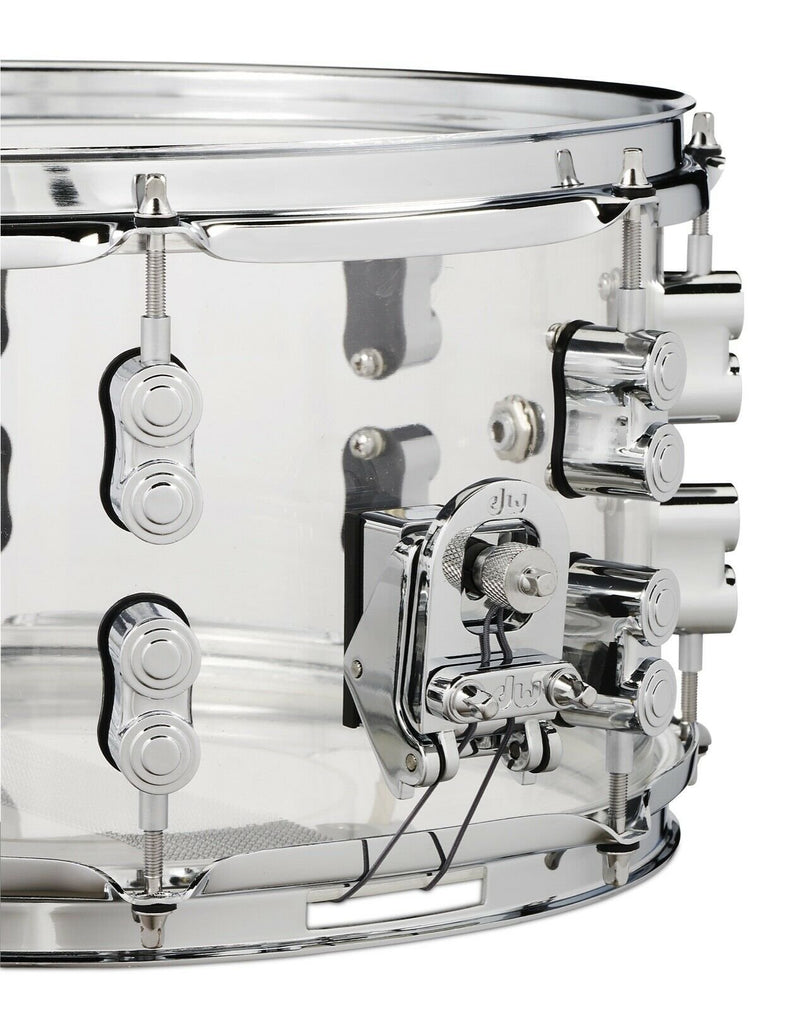 PDP Chad Smith Signature Clear Acrylic Snare Drum 7x13 with Chrome Hardware