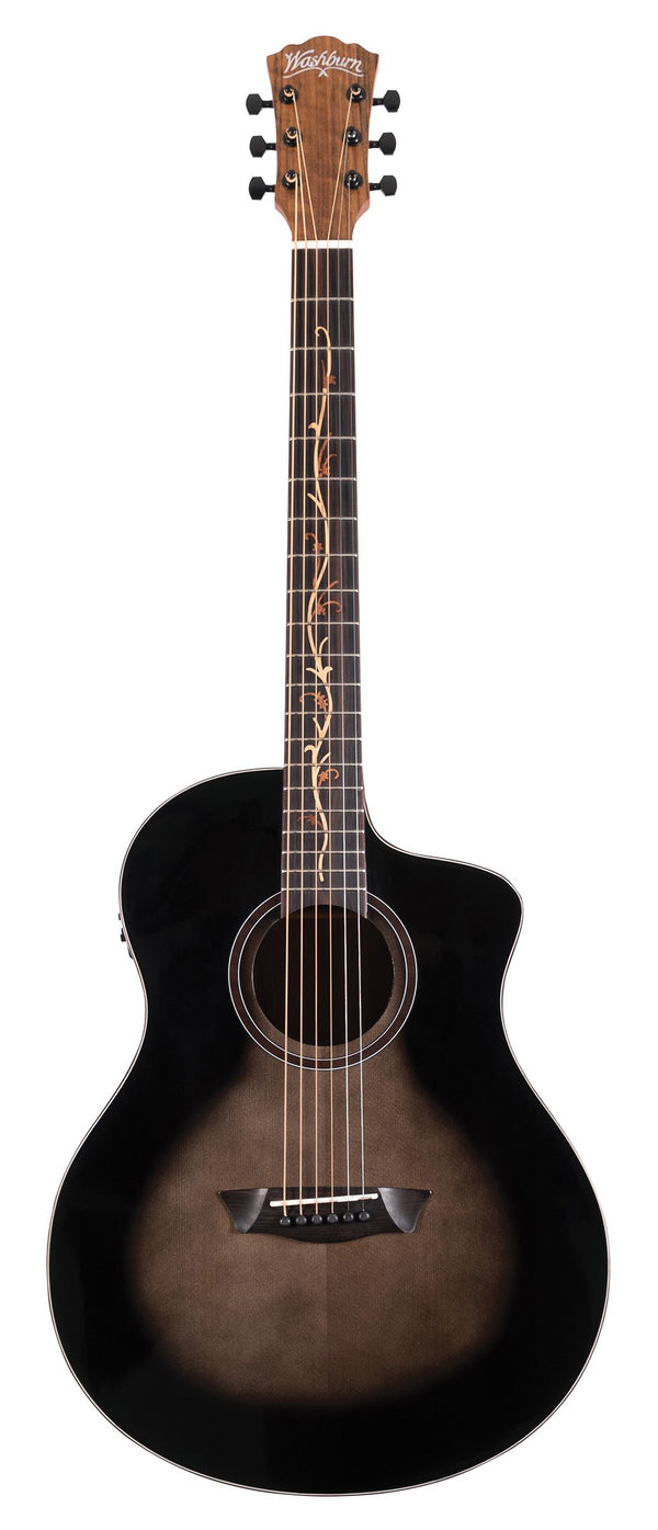 Washburn VITE S9V Bella Tono Studio Acoustic Electric Guitar - Charcoal Burst