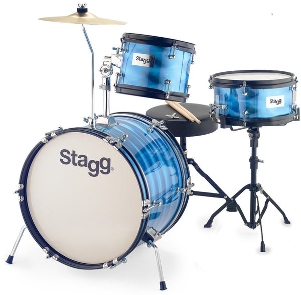 Stagg 3-Piece Junior Drum Set with Hardware 8/10/16 - Blue - TIM JR 3/16B BL