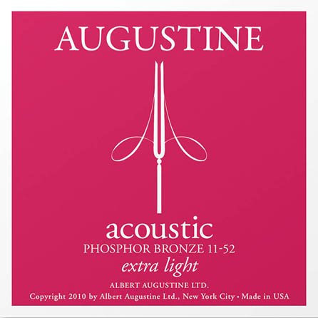 Augustine Acoustic Phosphor Bronze Guitar Strings Extra-Light (11-52) – 12-Pack