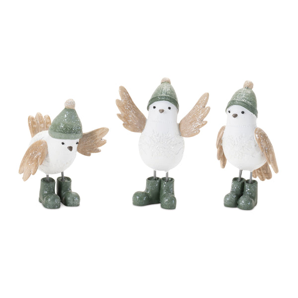 Melrose Winter Bird with Snowboots Figurine (Set of 6)