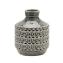 Melrose Goemetric Terra Cotta Vase with Black Finish 7"H