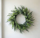 Melrose Mixed Eucalyptus Leaf Foliage Wreath with Twig Accents 29"D