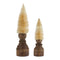 Melrose Mini Bottle Brush Tree on Pedestal (Set of 2)