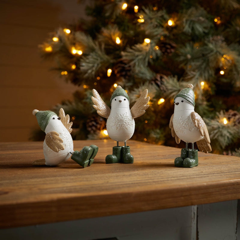 Melrose Winter Bird with Snowboots Figurine (Set of 6)