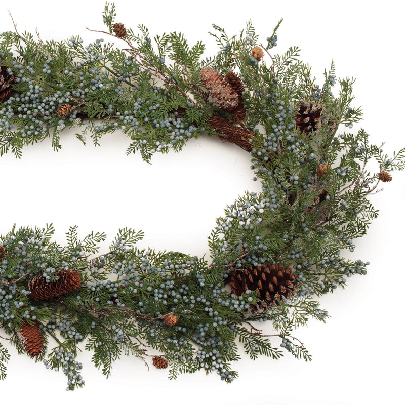 Melrose Mixed Juniper and Pinecone Garland 6'L