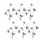 Melrose Blue and Black Wire Butterfly Spray (Set of 6)