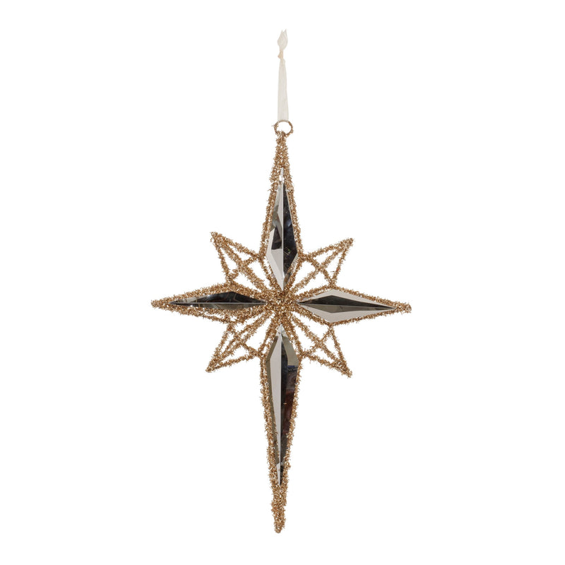 Melrose Gold Tinsel Star Ornament 19.5"H