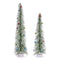 Melrose Glittered Bottle Brush Tree with Ornaments (Set of 2)