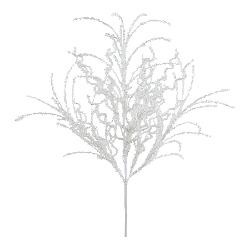 Melrose White Glitter Twig Bush (Set of 6)
