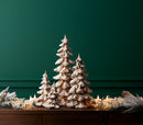 Melrose Gold Flocked Pine Tree Decor (Set of 4)