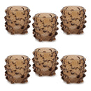 Melrose Textured Glass Candle Holder (Set of 6)