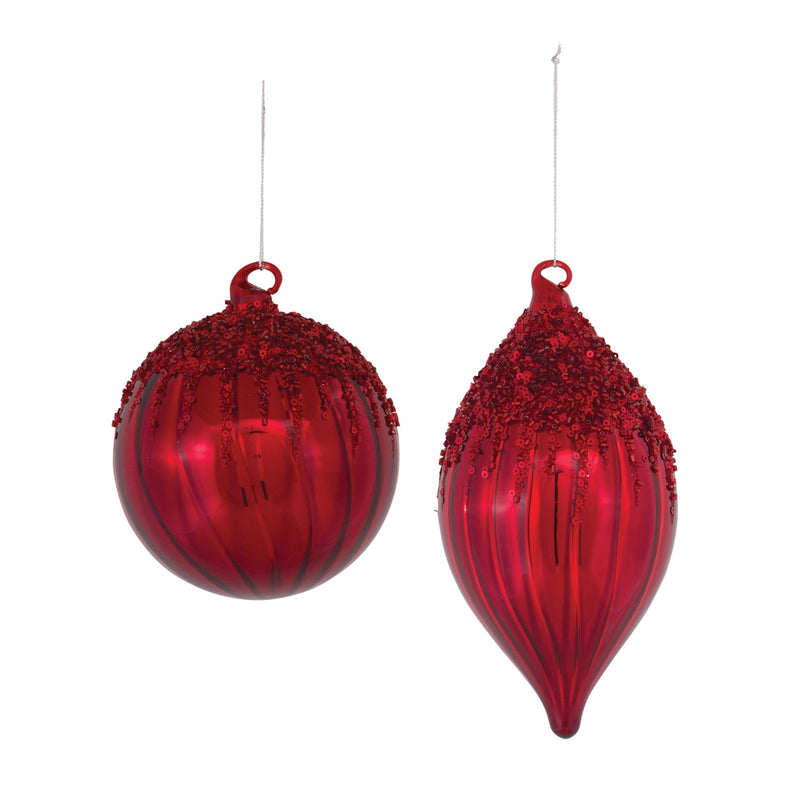Melrose Sequined Glass Ornament (Set of 4)