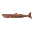 Melrose Pine Wood Whale Wall Accent 34"L, Nautical, Modern, Rustic, Wood, Metal