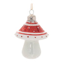 Melrose Glittered Glass Mushroom Ornament (Set of 6)