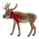 Melrose Carved Winter Moose with Scarf (Set of 2)