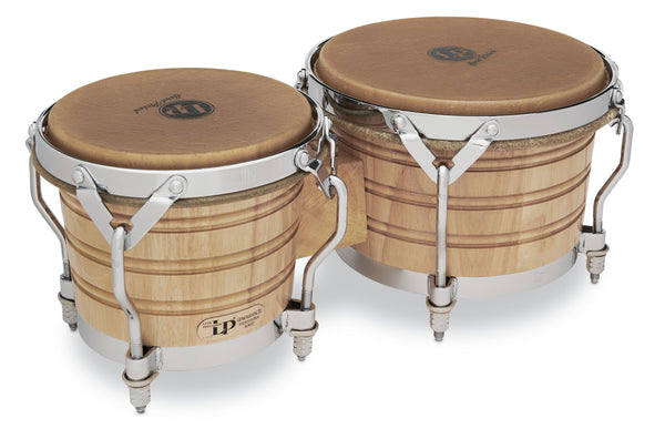 Latin Percussion LP201A-3 7-1/4" & 9" Bongos - Natural with Chrome Hardware