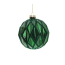 Melrose Green Textured Harlequin Glass Ornament (Set of 6)