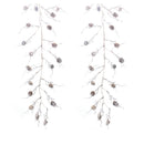 Melrose Flocked Pinecone Twig Garland (Set of 2)