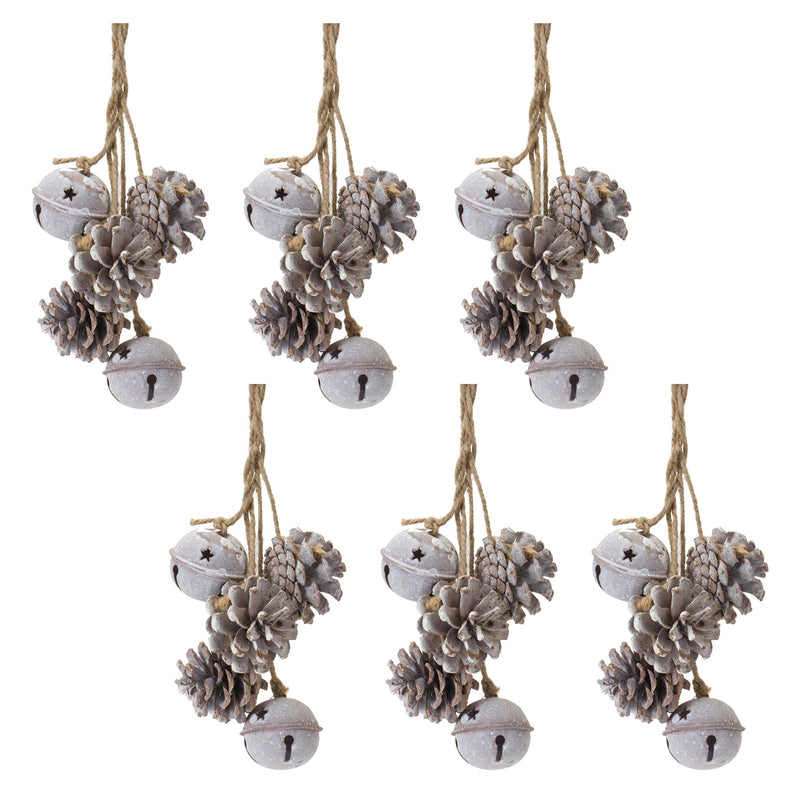 Melrose Bell And Pine Cone Ornament (Set of 6)