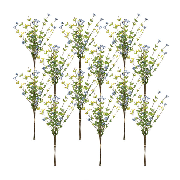 Melrose Blue Berry Foliage Spray (Set of 12)