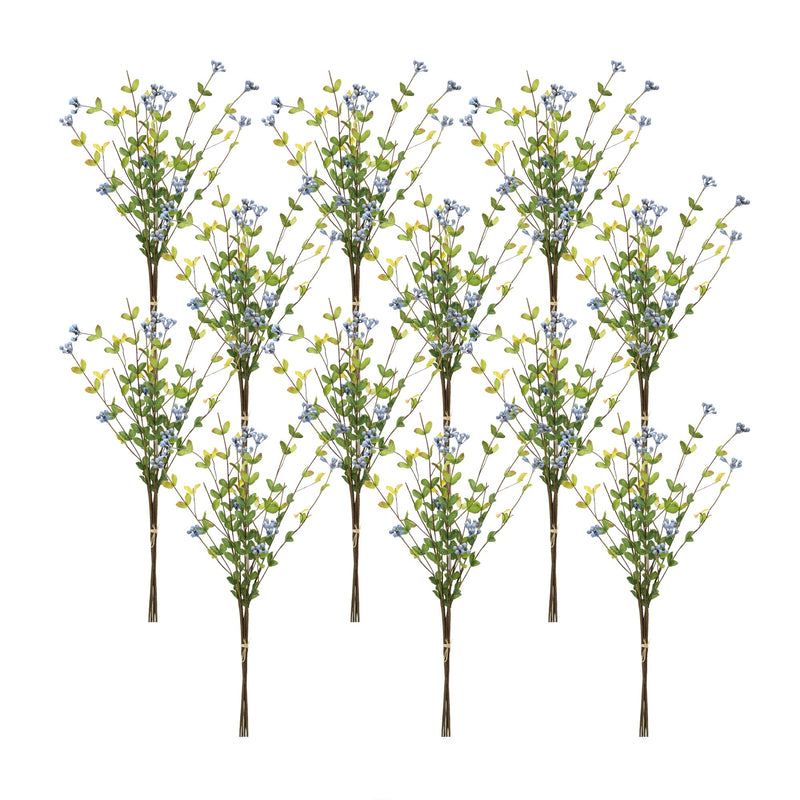 Melrose Blue Berry Foliage Spray (Set of 12)