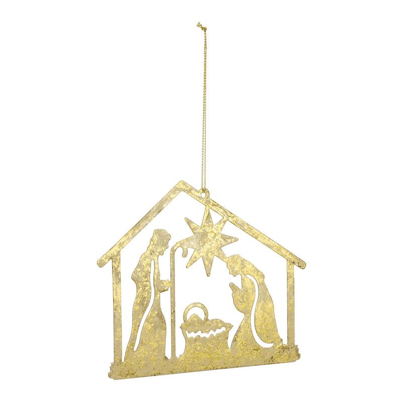 Metal Holy Family Cut Out Ornament (Set of 12)