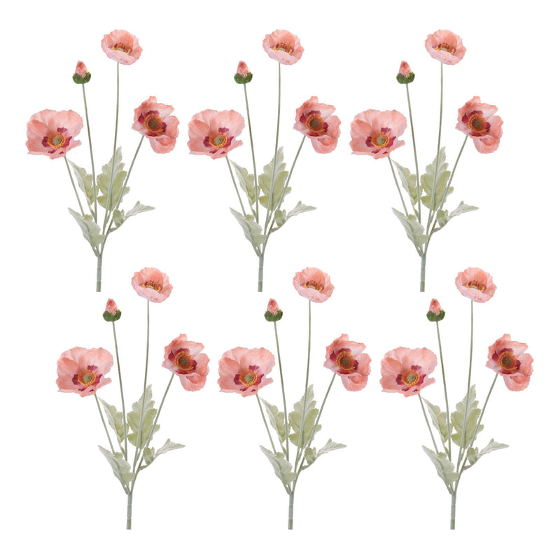 Melrose Poppy Floral Spray (Set of 6)