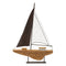 Natural Paulownia Wood Sailboat Sculpture with Metal Accents (Set of 2)'