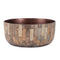 Melrose Round Wooden Bowl Planter Set of 2 Planter