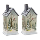 Melrose LED Lighted House with Pine Trees (Set of 2)