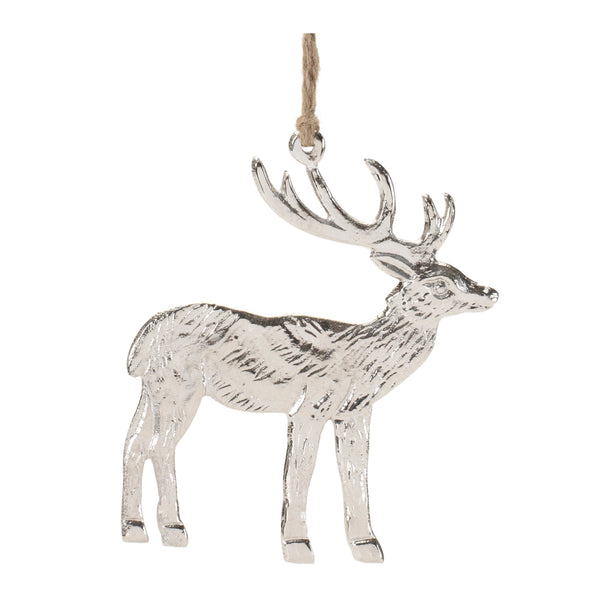 Melrose Etched Metal Deer Ornament (Set of 12)
