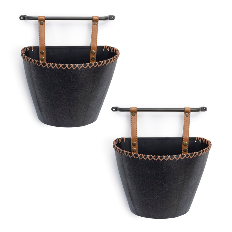 Melrose Iron Metal Wall Pocket, Rustic, Metal