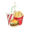 Melrose Glass Burger and Fries Meal Ornament (Set of 4)