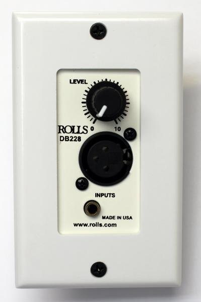 Rolls DB228 Wall Plate Audio Interface w/ XLR, 3.5mm & Audio Level Control