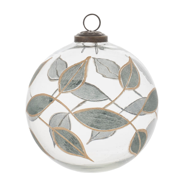 Melrose Leaf Etched Ball Ornament (Set of 4)