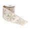 Melrose Glittered Snowflake Wired Ribbon 4" x 5 Yds.