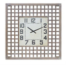 Melrose 30” Square Lattice Wood Wall Clock, Rustic, Battery Operated, Analog