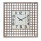 Melrose 30” Square Lattice Wood Wall Clock, Rustic, Battery Operated, Analog