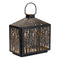 Melrose Forest Cut Metal Lantern with Gold Accent 12"H Rustic Black  Gold
