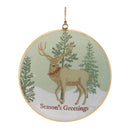 Melrose Woodland Christmas Sentiment Disc Ornament (Set of 6)