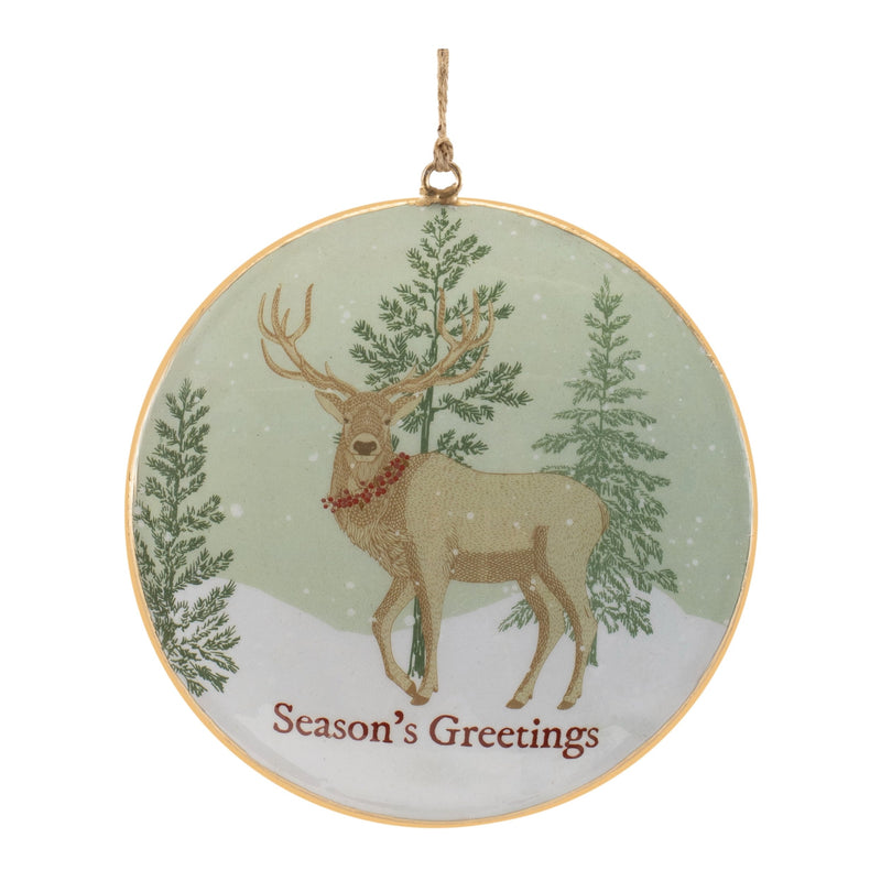 Melrose Woodland Christmas Sentiment Disc Ornament (Set of 6)